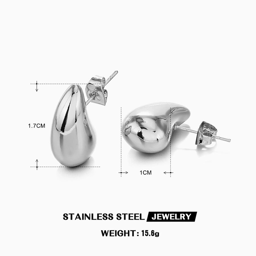 Pendientes chapados en oro de 18 K de acero inoxidable 304 con revestimiento geométrico de estilo simple