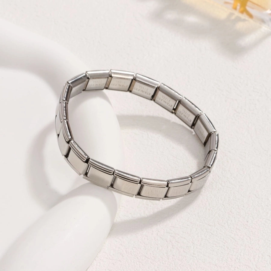 Brazalete de acero inoxidable 304 de color sólido de estilo clásico