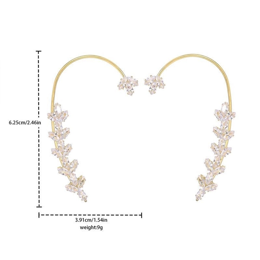Clips para las orejas con incrustaciones de diamantes artificiales de aleación de mariposa estilo Hada de joyería