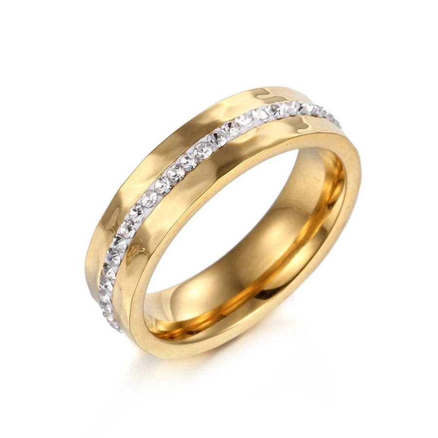 Flor de diamante sin incrustaciones Acero de titanio chapado en oro de 18K