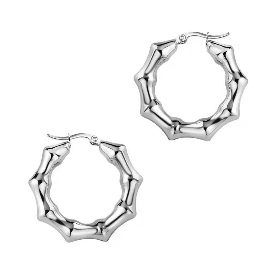 Pendientes chapados en oro de 18K de acero inoxidable 304 con revestimiento de color sólido a la moda
