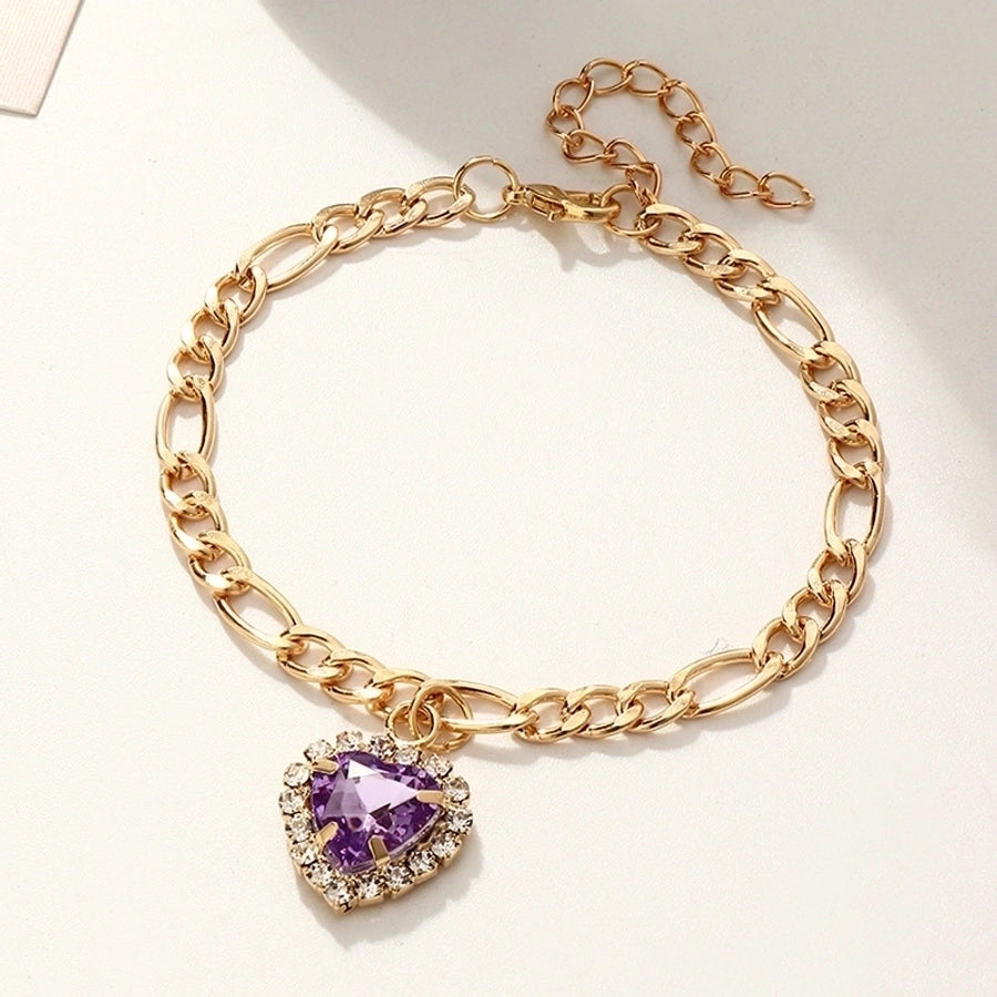 Pulsera de amor llena de diamantes circón simple de moda