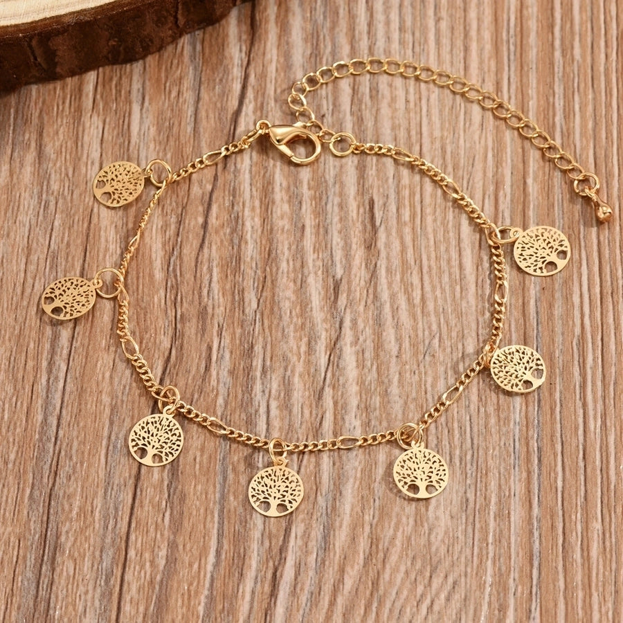 Tobillera de mujer con cadena de aleación de mariposa y ojo de animal de estilo simple informal