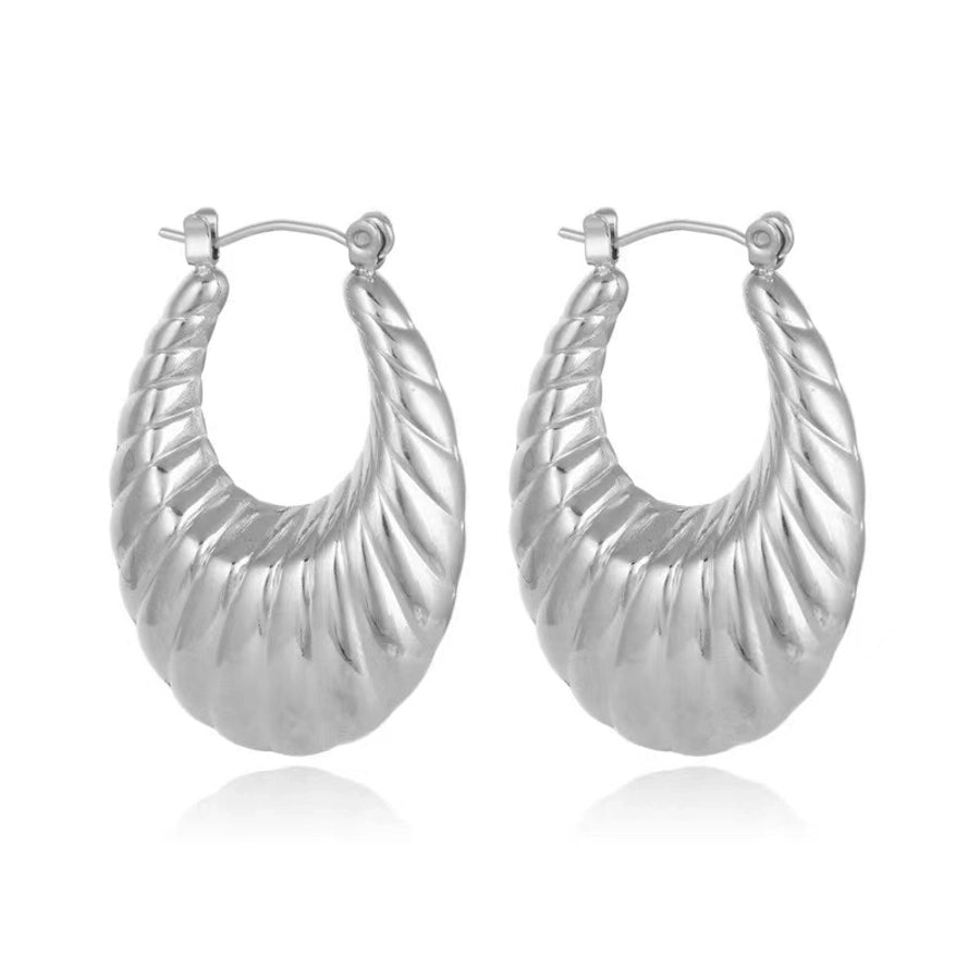 Pendientes chapados en oro de 18K de acero inoxidable 304 con revestimiento de color sólido a la moda
