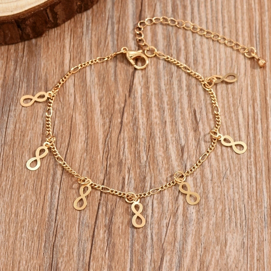 Tobillera de mujer con cadena de aleación de mariposa y ojo de animal de estilo simple informal