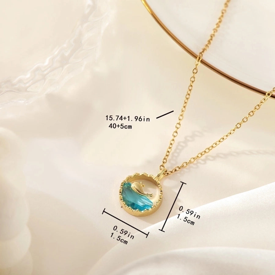 Collar con colgante chapado en oro con incrustaciones de acero de titanio y flor en forma de corazón