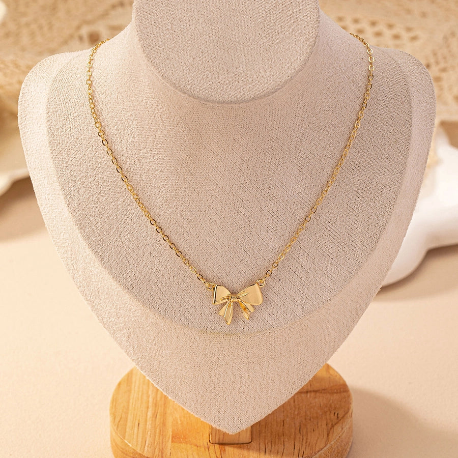 Collares con colgantes Joyas Estilo simple Estilo clásico Lazo Nudo Hierro Aleación de zinc