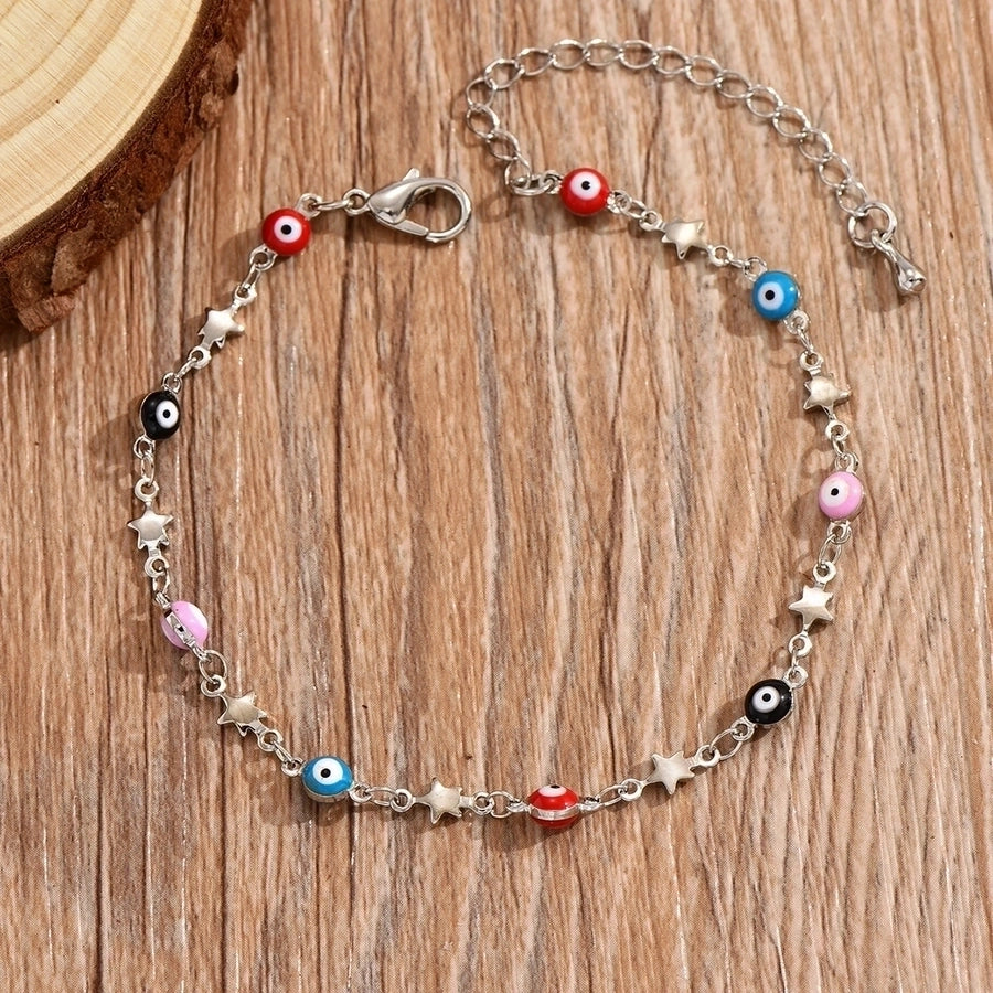 Tobillera de mujer con cadena de aleación de mariposa y ojo de animal de estilo simple informal