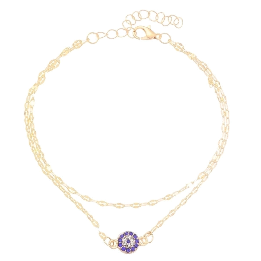 Tobillera de mujer con piedras preciosas artificiales y diamantes de aleación de ojo de diablo a la moda