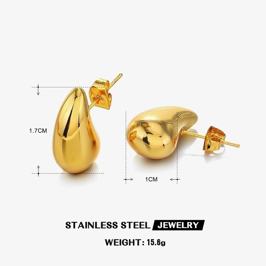 Pendientes chapados en oro de 18 K de acero inoxidable 304 con revestimiento geométrico de estilo simple