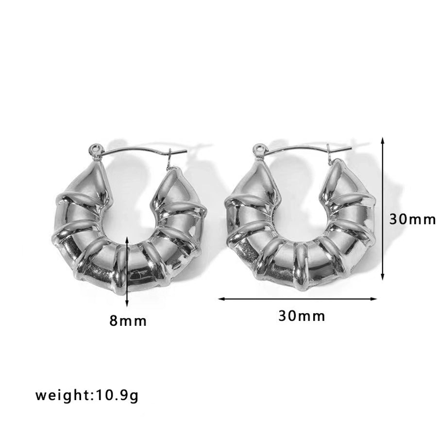 Pendientes chapados en oro de 18K de acero inoxidable 304 con revestimiento de color sólido a la moda