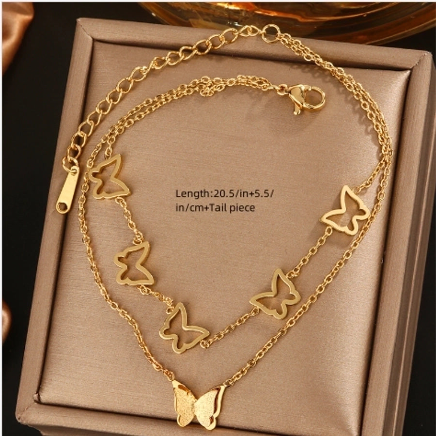 Pulseras con incrustaciones Tobillera Acero inoxidable 304 Chapado en oro de 18K