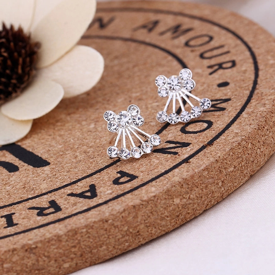 Pendientes de aleación con revestimiento de perlas geométricas de moda