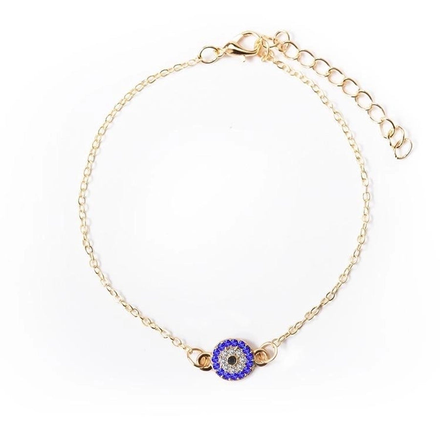 Tobillera de mujer con piedras preciosas artificiales y diamantes de aleación de ojo de diablo a la moda