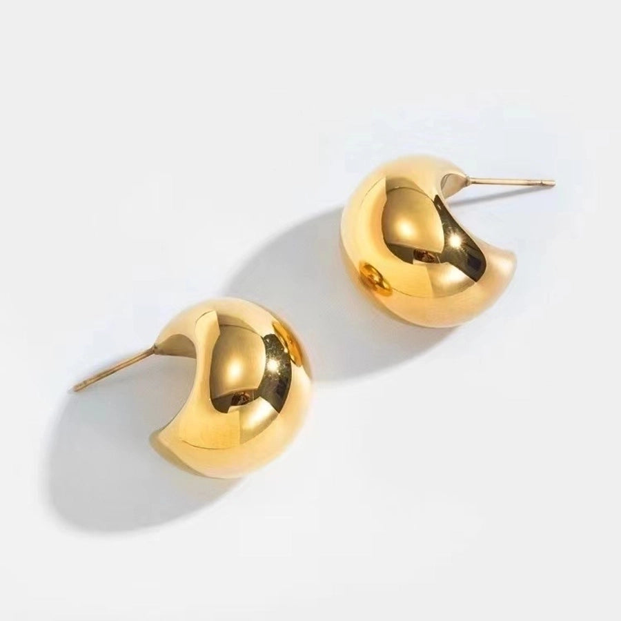 Pendientes chapados en oro de 18K de acero inoxidable 304 con revestimiento de color sólido a la moda