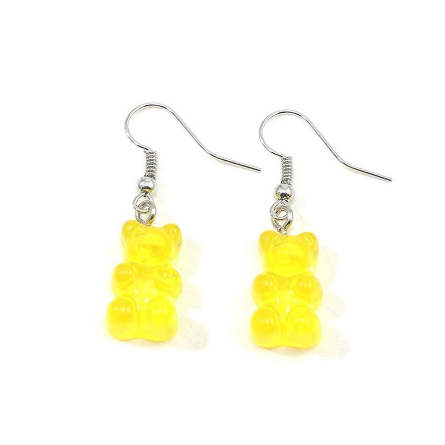 aretes de aleación de oso estilo dibujos animados