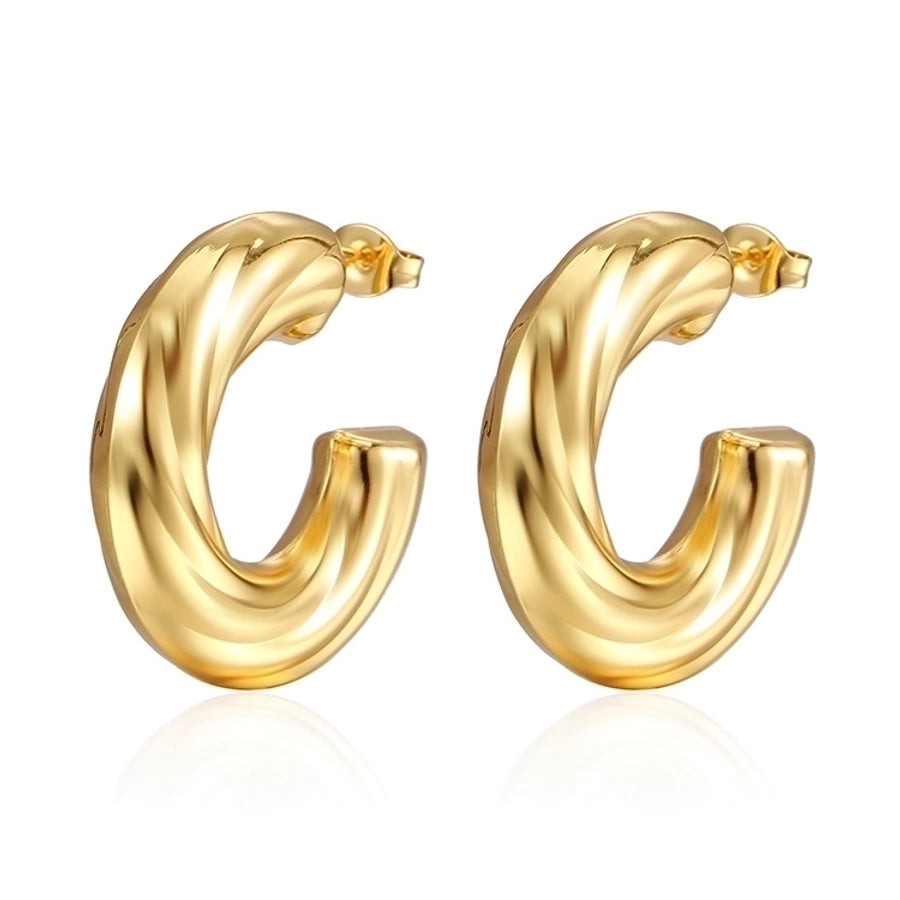 Pendientes chapados en oro de 18K de acero inoxidable 304 con revestimiento de color sólido a la moda