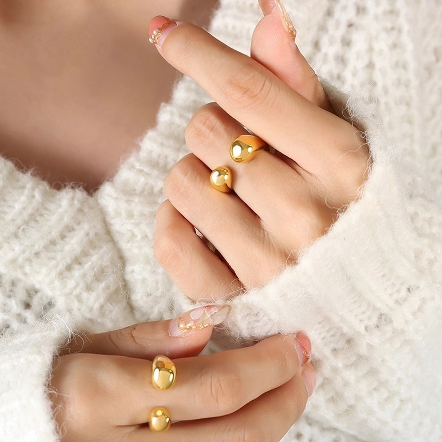 Anillo abiertoJoyería Estilo simple Geométrico irregular Acero inoxidable 304 Chapado en oro de 18K