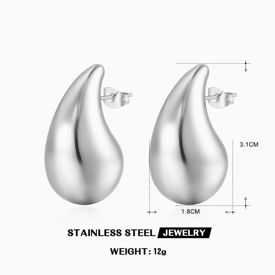Pendientes chapados en oro de 18 K de acero inoxidable 304 con revestimiento geométrico de estilo simple