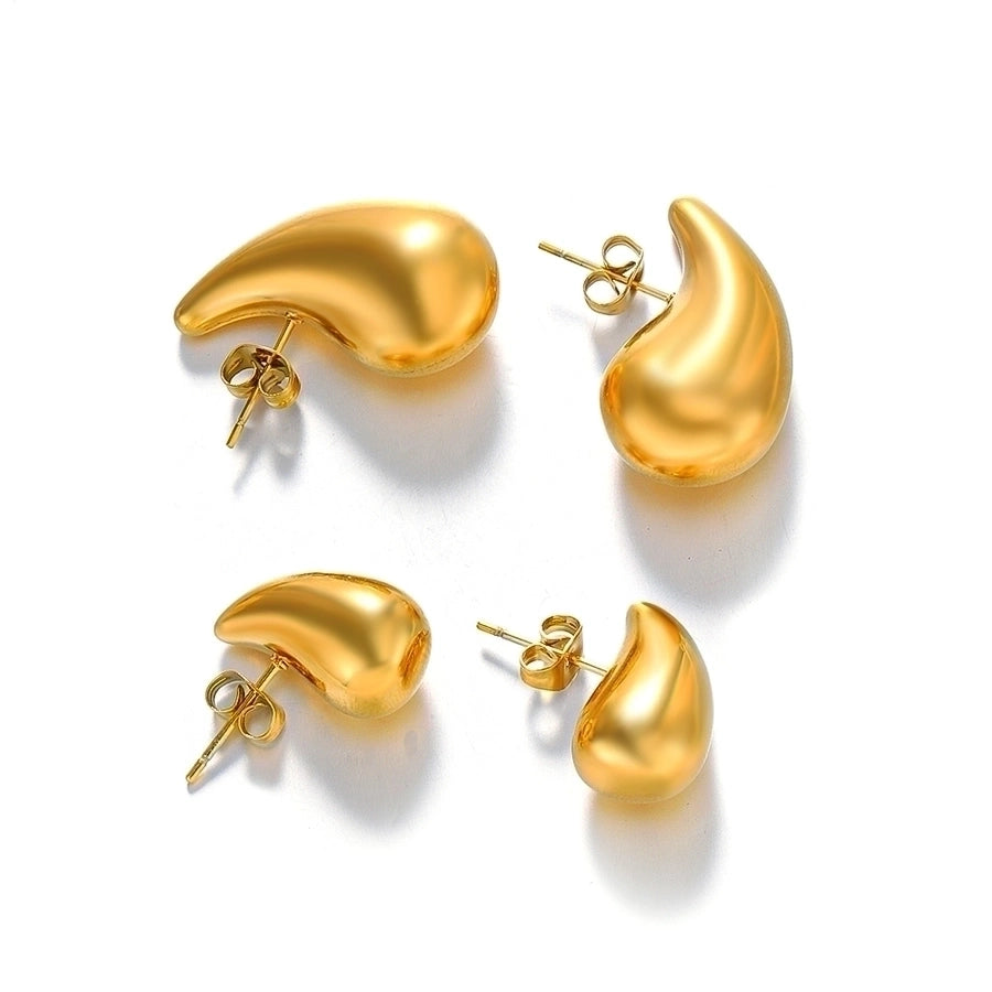 Pendientes chapados en oro de 18 K de acero inoxidable 304 con revestimiento geométrico de estilo simple