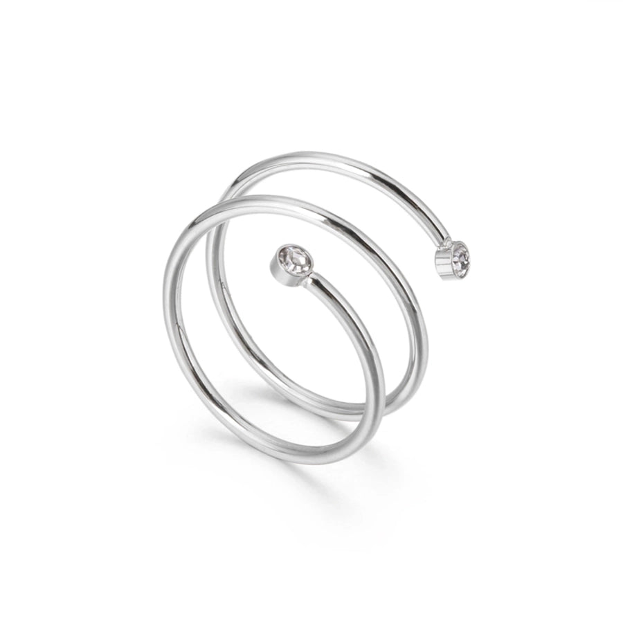 Acero Inoxidable Chapados en oro de 18k Circón Anillos Abiertos