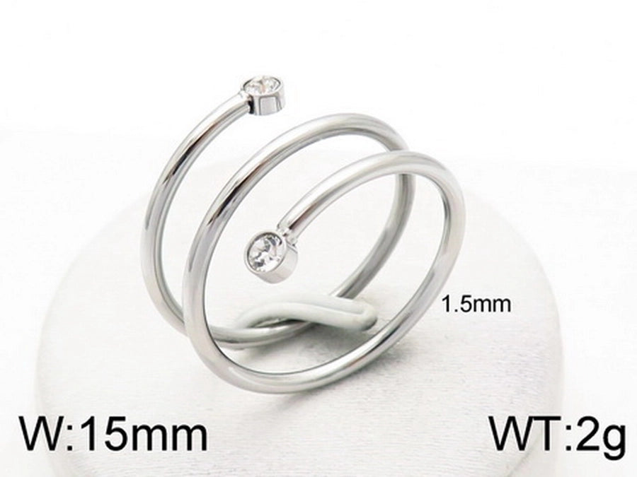 Acero Inoxidable Chapados en oro de 18k Circón Anillos Abiertos