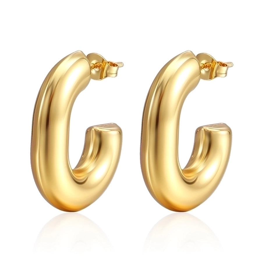 Pendientes chapados en oro de 18K de acero inoxidable 304 con revestimiento de color sólido a la moda