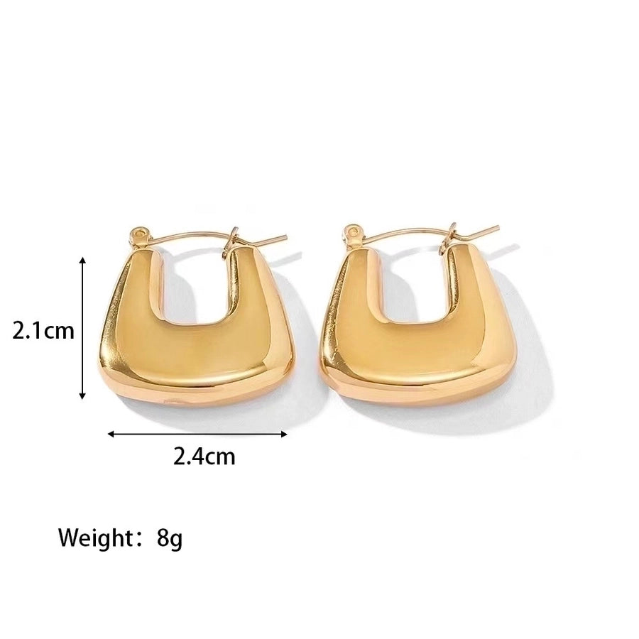 Pendientes chapados en oro de 18K de acero inoxidable 304 con revestimiento de color sólido a la moda