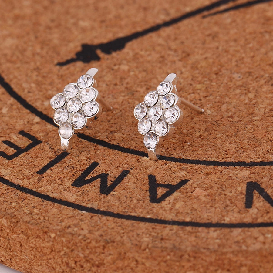 Pendientes de aleación con revestimiento de perlas geométricas de moda