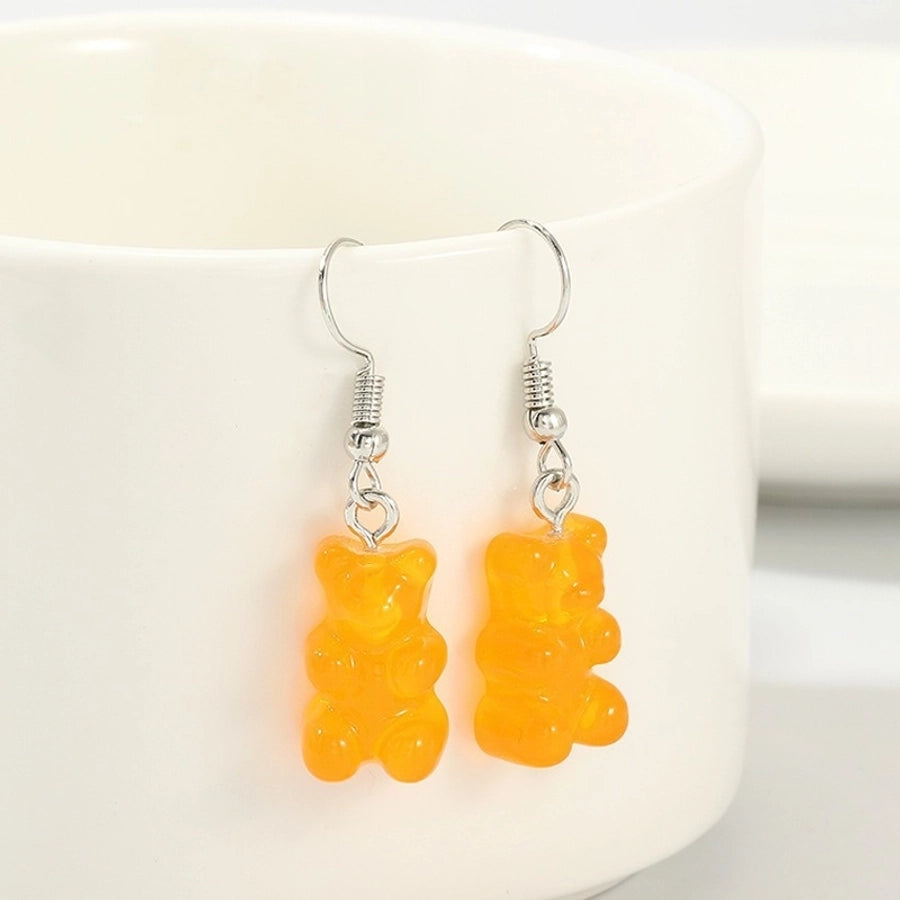 aretes de aleación de oso estilo dibujos animados
