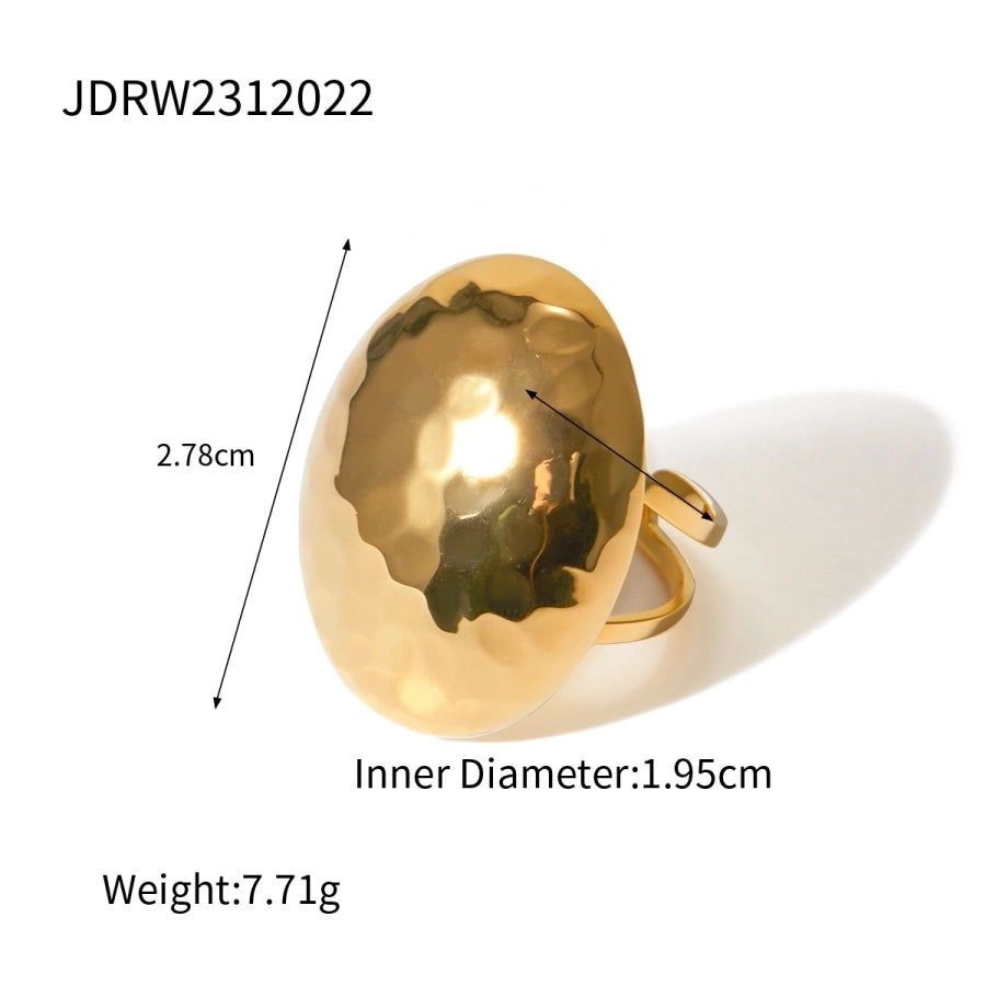 Anillos abiertos martillados estilo IG chapados en oro de 18K de acero inoxidable 304