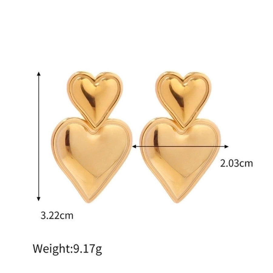 Pendientes de aro chapados en oro de 18K con forma de corazón de pentagrama de estilo clásico lindo e informal ahuecados Acero inoxidable 304 Acero de titanio