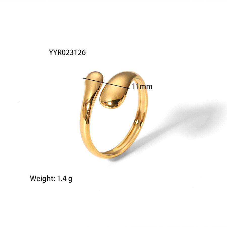 Anillos abiertos de serpiente de estilo simple retro chapado en oro de 18K de acero inoxidable 304