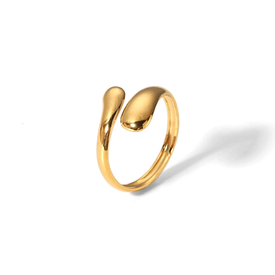 Anillos abiertos de serpiente de estilo simple retro chapado en oro de 18K de acero inoxidable 304