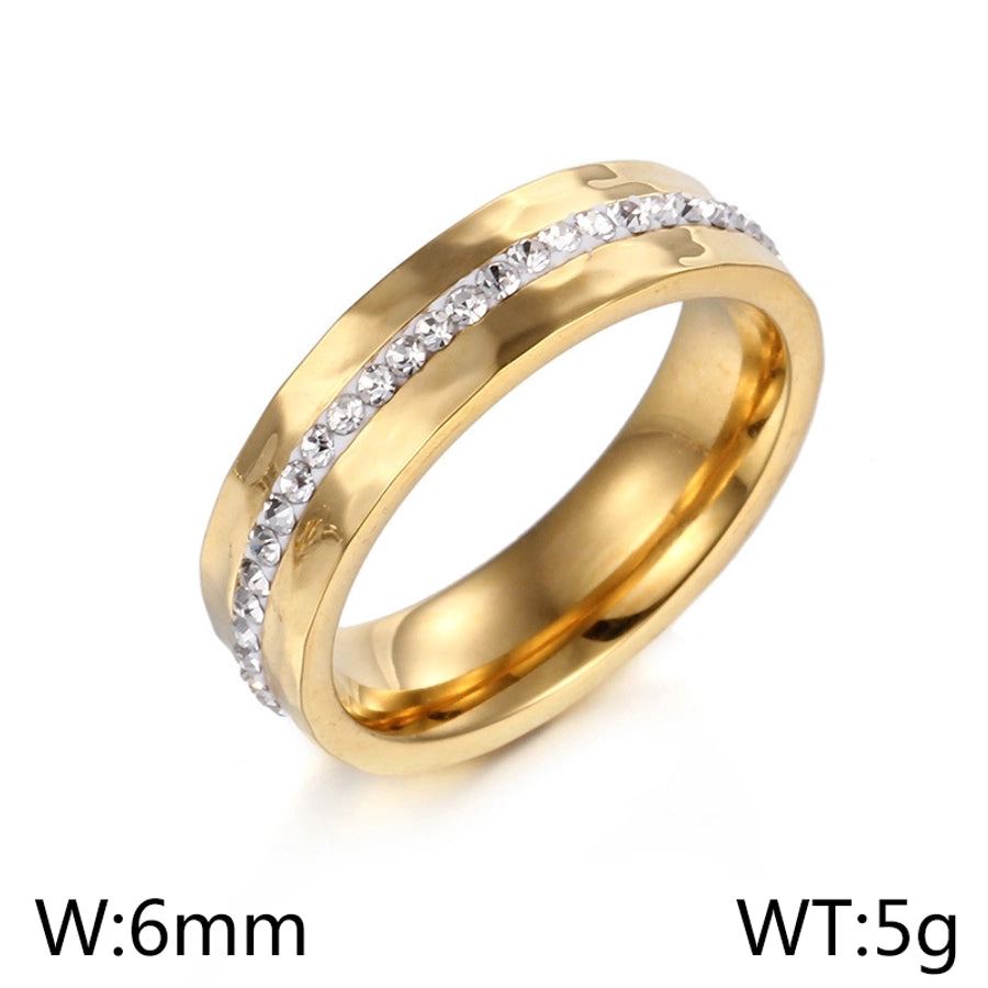 Flor de diamante sin incrustaciones Acero de titanio chapado en oro de 18K