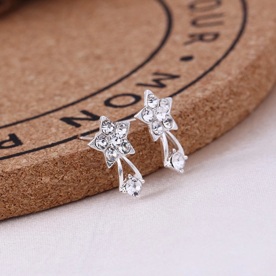Pendientes de aleación con revestimiento de perlas geométricas de moda