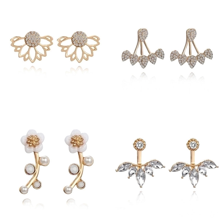 Pendientes colgantes de hojas asimétricas con corazón de cristal