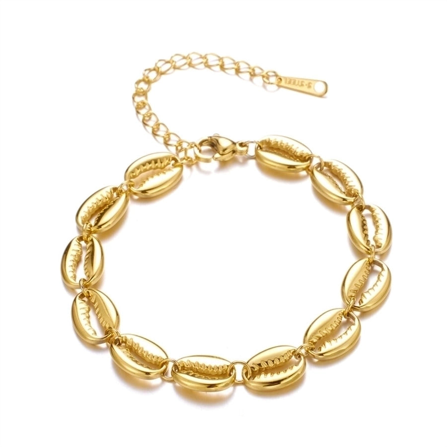 Acero Inoxidable Chapados en oro de 18k Estilo Simple Cascarón Pulsera