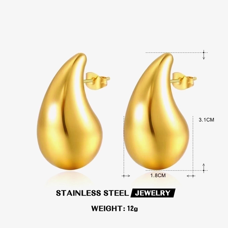 Pendientes chapados en oro de 18 K de acero inoxidable 304 con revestimiento geométrico de estilo simple