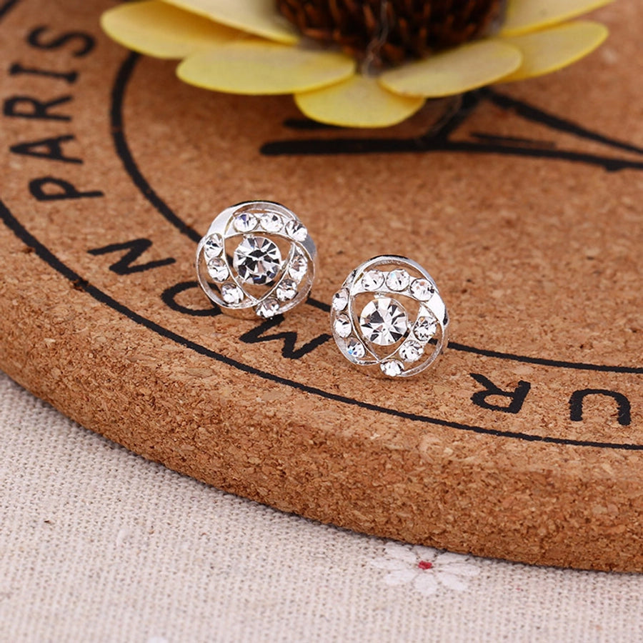 Pendientes de aleación con revestimiento de perlas geométricas de moda