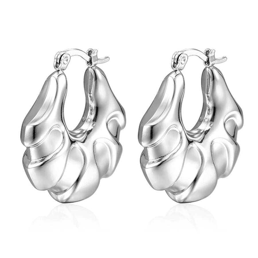 Pendientes chapados en oro de 18K de acero inoxidable 304 con revestimiento de color sólido a la moda
