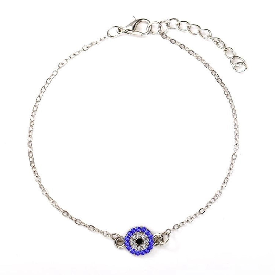 Tobillera de mujer con piedras preciosas artificiales y diamantes de aleación de ojo de diablo a la moda