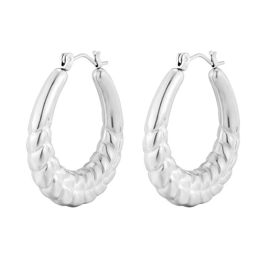 Pendientes chapados en oro de 18K de acero inoxidable 304 con revestimiento de color sólido a la moda