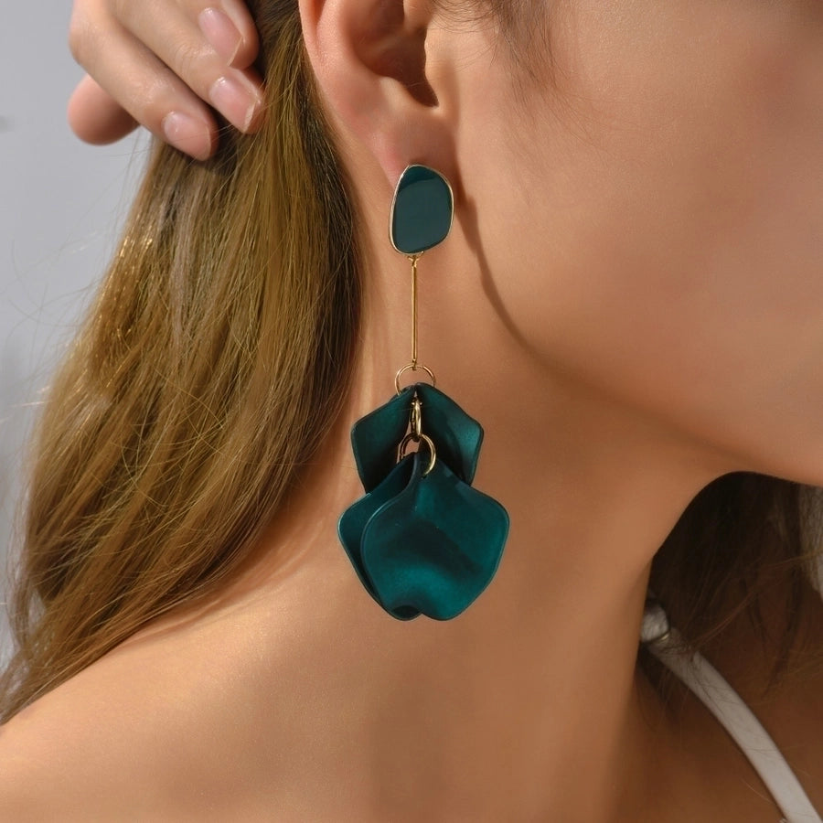 Pendientes colgantes acrílicos con revestimiento de flores de moda