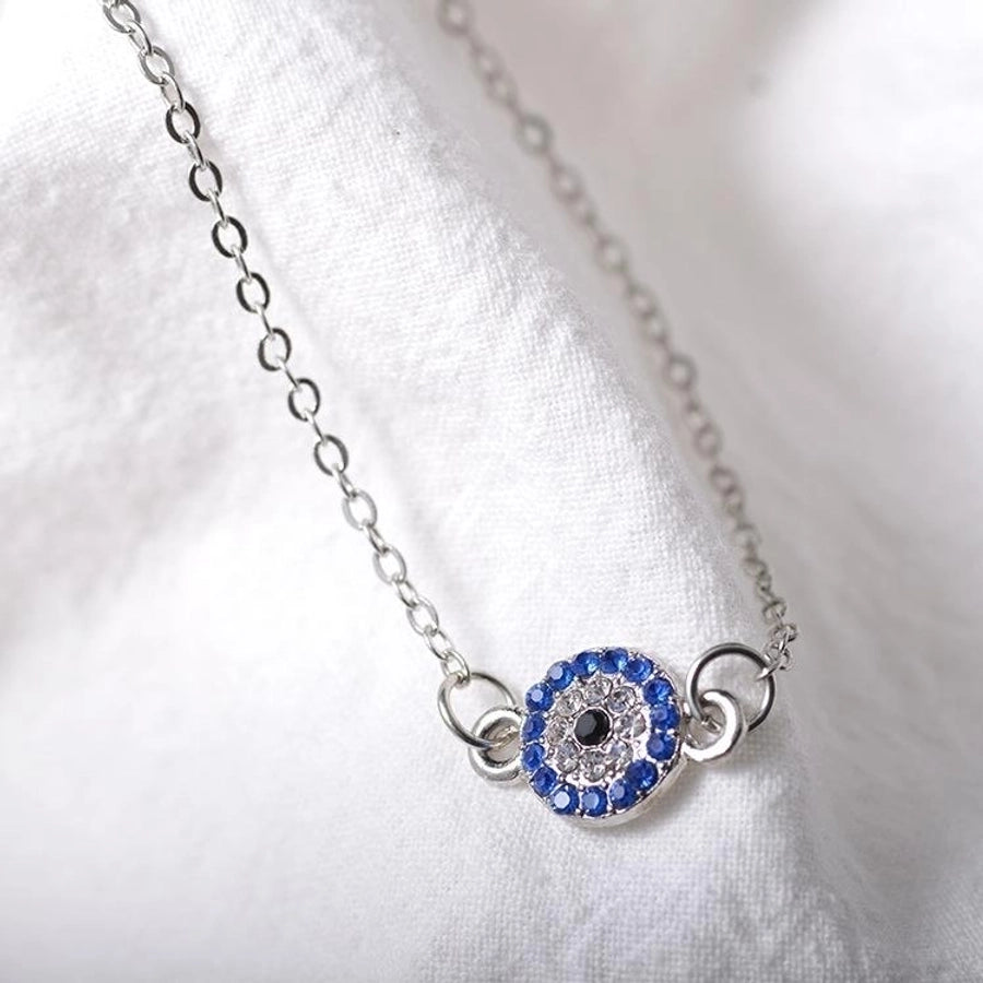 Tobillera de mujer con piedras preciosas artificiales y diamantes de aleación de ojo de diablo a la moda