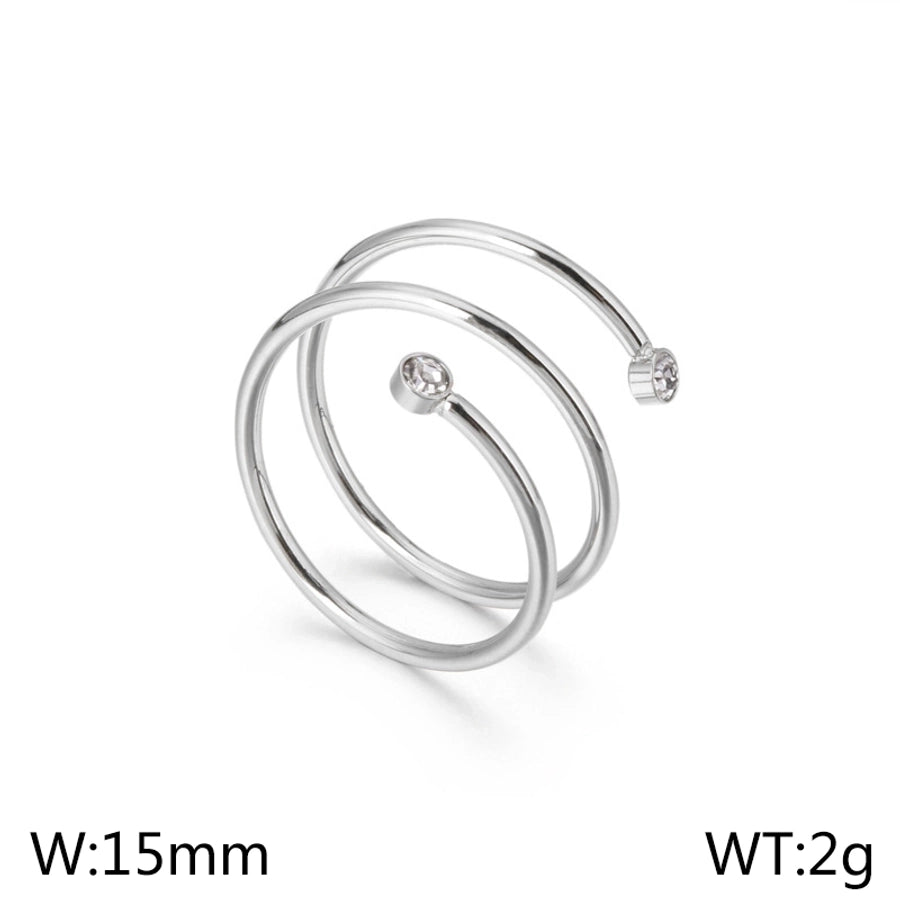 Acero Inoxidable Chapados en oro de 18k Circón Anillos Abiertos