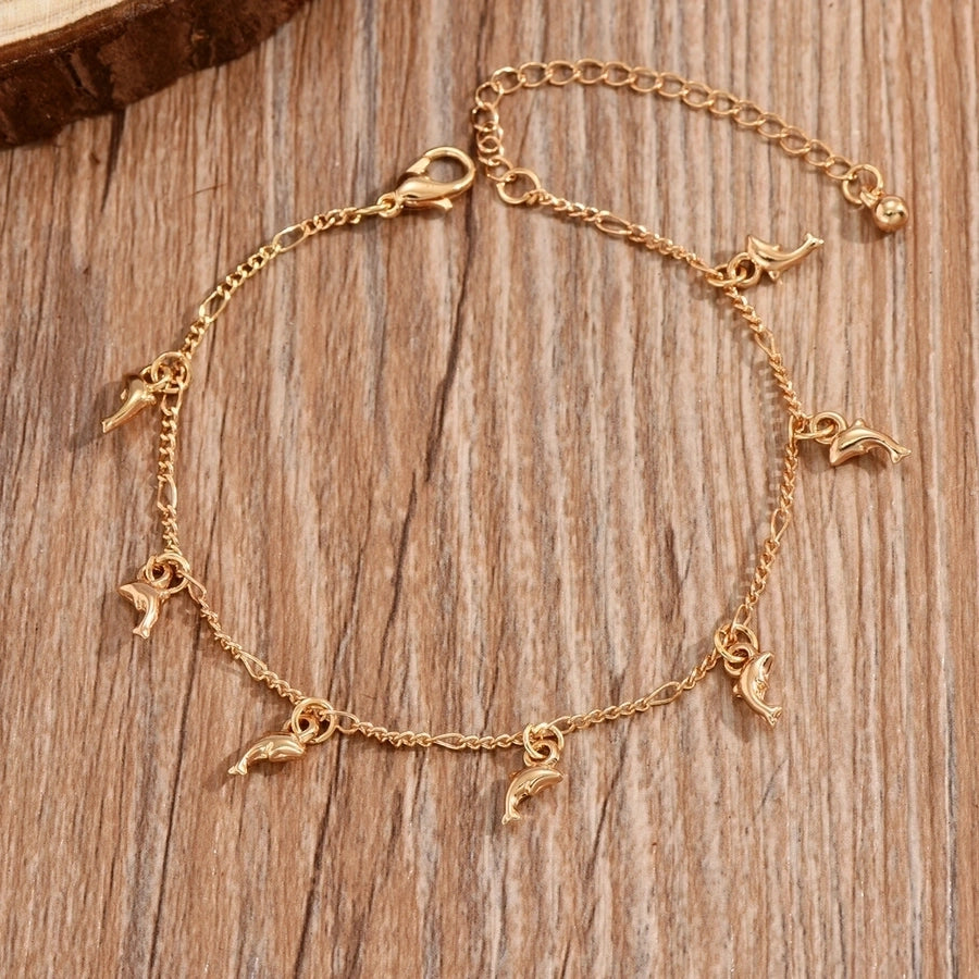 Tobillera de mujer con cadena de aleación de mariposa y ojo de animal de estilo simple informal