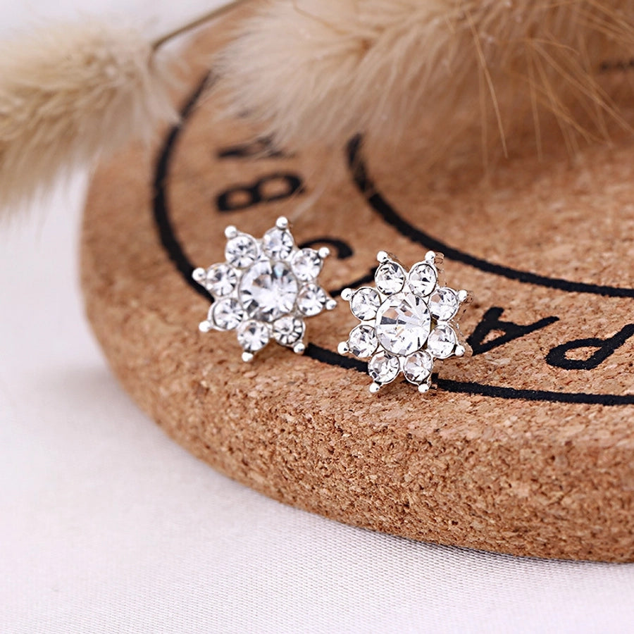 Pendientes de aleación con revestimiento de perlas geométricas de moda