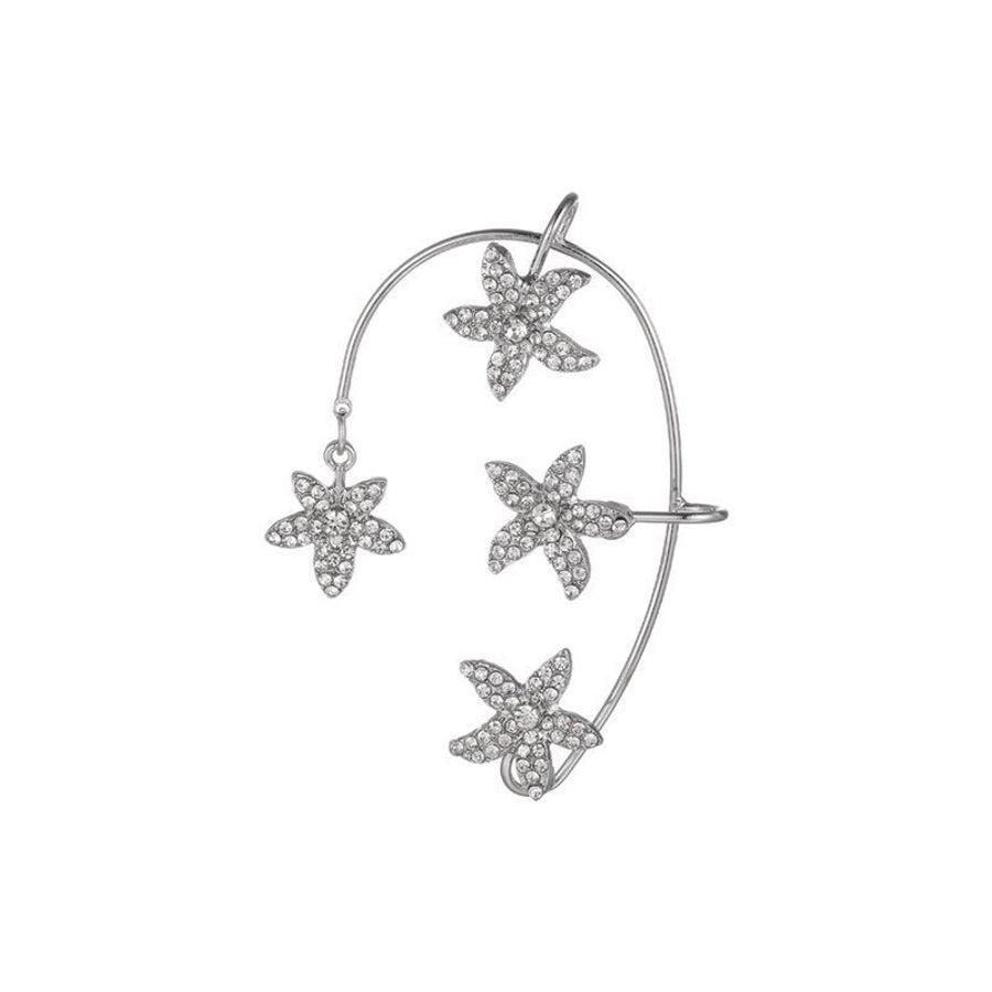 Clips para las orejas con incrustaciones de diamantes artificiales de aleación de mariposa estilo Hada de joyería