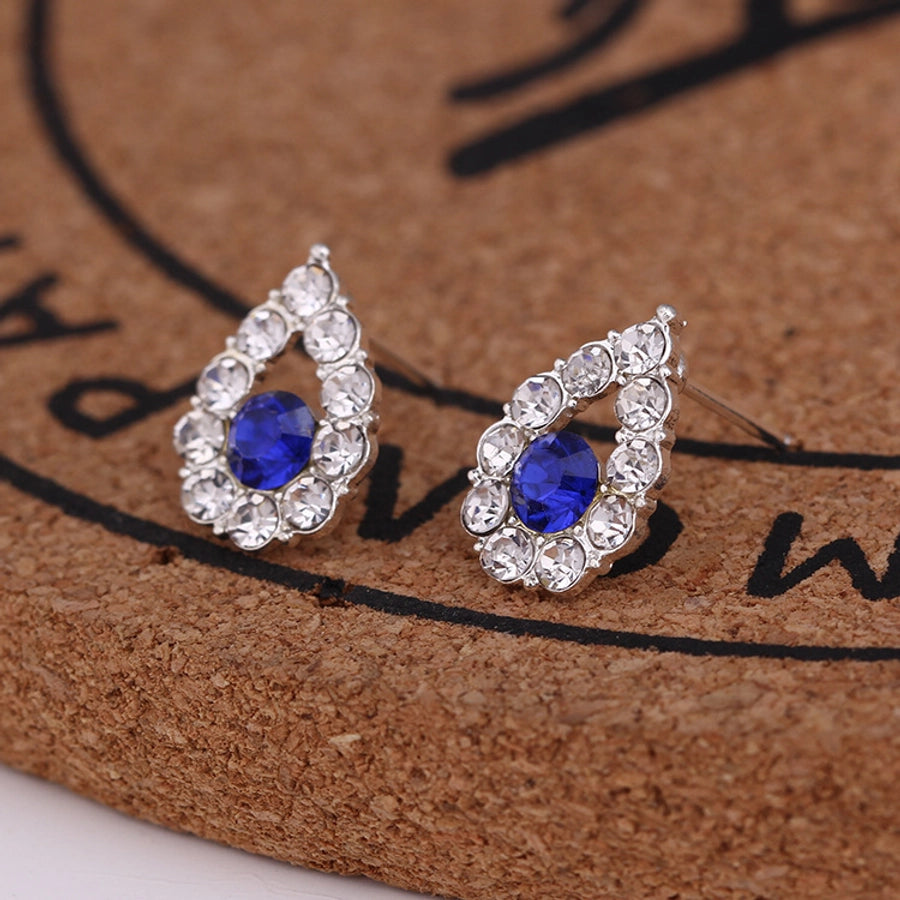 Pendientes de aleación con revestimiento de perlas geométricas de moda
